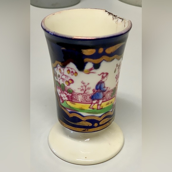 19th Century Antique Gaudy Welsh Chinoisserie Pattern Hand Painted Luster Vase - Picture 16 of 16